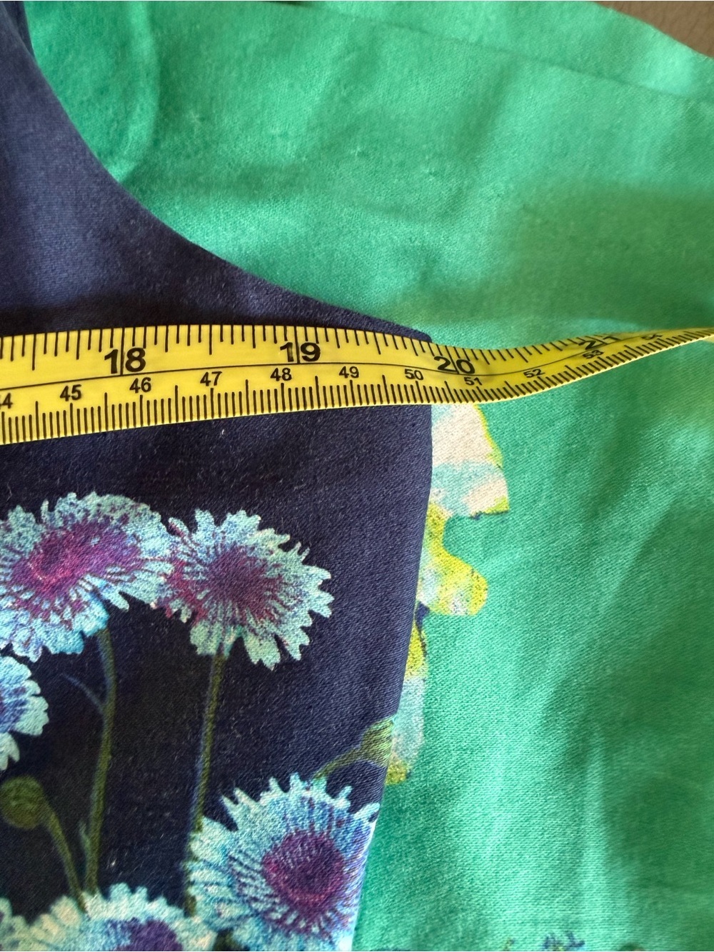 Laura | Navy to Teal Floral Fit-and-Flare Dress Size 12 - Picture 3 of 16
